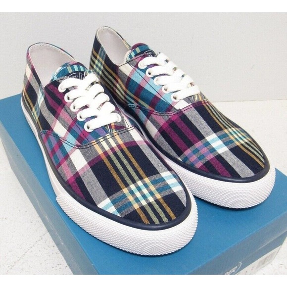 Men's Sperry Top-Sider Cloud CVO Deck Sneakers Black Plaid Size 5 NWT - STS22336 - Picture 1 of 6